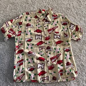 Arkansas Razorbacks Hawaiian Shirt Authentic GameDay Outfitters Size Large